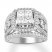 Diamond Engagement Ring 3 ct tw Princess/Round 14K White Gold