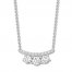 Three-Stone Diamond Necklace 1 ct tw Round-cut 14K White Gold
