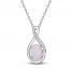 Lab-Created Opal & White Lab-Created Sapphire Necklace Sterling Silver 18"