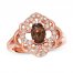 Le Vian Chocolate Quartz Ring 1/3 ct tw Diamonds 14K Strawberry Gold