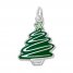 Christmas Tree Charm Green Enamel Sterling Silver