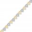 Diamond Hearts Bracelet 1/8 carat tw Sterling Silver/10K Gold