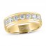 Men's Leo Diamond Wedding Band 1 ct tw Round-cut 14K Yellow Gold