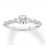 Diamond Engagement Ring 7/8 ct tw Round-cut 14K White Gold