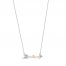 Hallmark Diamonds Arrow Necklace 1/20 ct tw Sterling Silver/10K Rose Gold