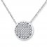 Circle Necklace 1/20 ct tw Diamonds 10K White Gold
