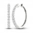 Diamond Hoop Earrings 1-1/2 ct tw Round-Cut 10K White Gold