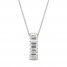 White Lab-Created Sapphire Reversible Necklace Sterling Silver 18"