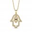 Le Vian Diamond Hamsa Necklace 1/2 ct tw 14K Honey Gold 18"