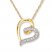 Diamond Heart Necklace 1/20 ct tw Round-cut 10K Yellow Gold