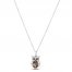 Le Vian Quartz Owl Necklace 1/15 ct tw Diamonds 14K Vanilla Gold 18"