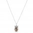 Le Vian Quartz Owl Necklace 1/15 ct tw Diamonds 14K Vanilla Gold 18"