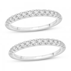 Diamond Wedding Bands 7/8 ct tw Round-cut 14K White Gold
