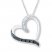 Heart Necklace Black and White Diamonds Sterling Silver