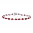 Lab-Created Ruby Bracelet Oval-cut Sterling Silver