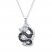 Dragon Necklace Black Diamond Accents Sterling Silver
