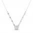 Diamond Fashion Necklace 1/4 ct tw Baguette/Round 10K White Gold 18"