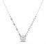 Diamond Fashion Necklace 1/4 ct tw Baguette/Round 10K White Gold 18"