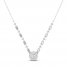 Diamond Fashion Necklace 1/4 ct tw Baguette/Round 10K White Gold 18"
