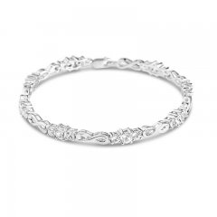 Infinity Bracelet Lab-Created White Sapphires Sterling Silver