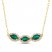 Emerald & Diamond Necklace 1/6 ct tw Round-cut 10K Yellow Gold 17"