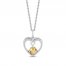 Hallmark Diamonds Citrine Heart Necklace 1/10 ct tw Round-Cut Sterling Silver 18"