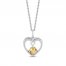 Hallmark Diamonds Citrine Heart Necklace 1/10 ct tw Round-Cut Sterling Silver 18"