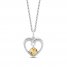 Hallmark Diamonds Citrine Heart Necklace 1/10 ct tw Round-Cut Sterling Silver 18"