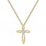 Diamond Cross Necklace 10K Yellow Gold