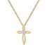 Diamond Cross Necklace 10K Yellow Gold