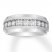 Men's Diamond Wedding Band 1 ct tw Round-cut 10K White Gold