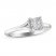 Diamond Solitaire Engagement Ring 3/8 ct tw Princess/Round 10K White Gold
