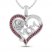 Lab-Created Ruby MOM Heart Necklace Sterling Silver 18"