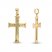 Diagonal Diamond-cut Cross Charm 14K Yellow Gold