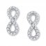 Diamond Infinity Earrings 1/4 ct tw Round-cut 10K White Gold