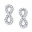 Diamond Infinity Earrings 1/4 ct tw Round-cut 10K White Gold