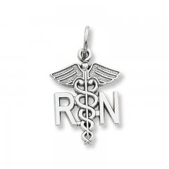 Nurse Charm 14K White Gold