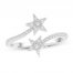 Diamond Star Ring 1/4 ct tw Round-Cut Sterling Silver