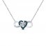 Heart Infinity Necklace 1/10 ct tw Diamonds Sterling Silver