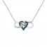 Heart Infinity Necklace 1/10 ct tw Diamonds Sterling Silver