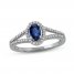 Blue Sapphire & Diamond Ring 1/6 ct tw 10K White Gold