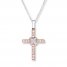 Cross Necklace 1/5 ct tw Diamonds 10K Two-Tone Gold