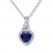 Lab-Created Sapphire Necklace with Diamonds Sterling Silver