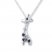 Giraffe Necklace Black/White Diamonds Sterling Silver