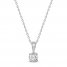 Solitaire Diamond Necklace 1/2 ct tw Round-cut 14K White Gold 18"