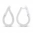 Diamond In-and-Out Hoop Earrings 1/4 ct tw Round-cut Sterling Silver