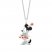 Disney Treasures Minnie Mouse Garnet Necklace 1/6 ct tw Diamonds Sterling Silver/10K Rose Gold 17"