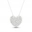 Lab-Created Diamonds by KAY Heart Necklace 1 ct tw 14K White Gold 18"