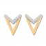 Diamond Geometric Earrings 1/20 ct tw Round-cut 10K Yellow Gold