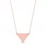 Triangle Necklace 14K Rose Gold 16" to 18" Adjustable